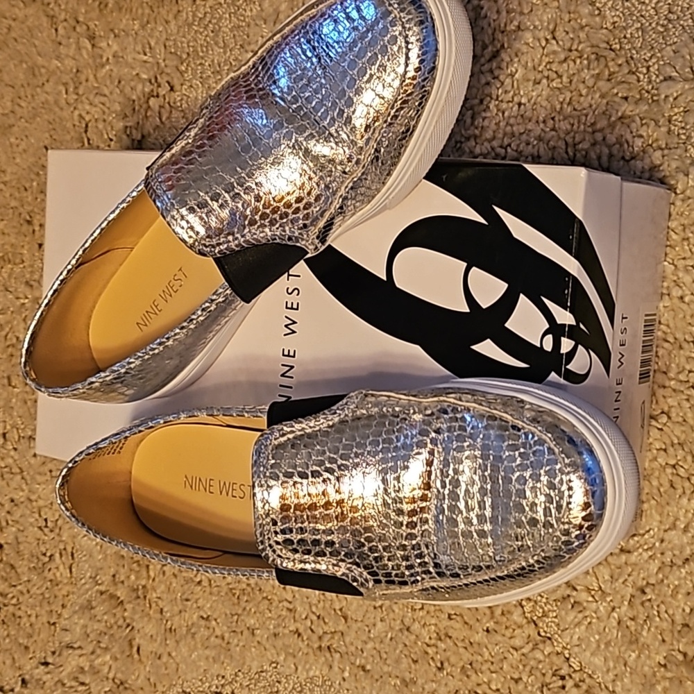 Silver sneakers/flats